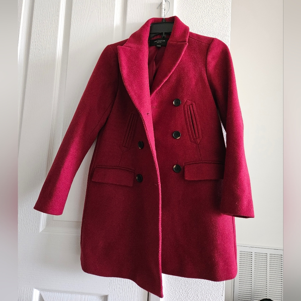 Women's Double-Breasted Red Coat
